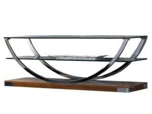 MESA TV R9497 CRISTAL BISELADO WALNUT